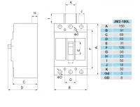 Cópia de Disjuntor em Caixa Moldada Trifásico Jng Jm2-100L 80a 40Ka Novo  - Foto 2