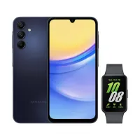 Celular Samsung A15 5G (128GB) - Azul Escuro + Galaxy Fit3 - Grafite