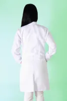Jaleco Feminino Gola Padre Manga Longa Branco Oxford - Foto 3