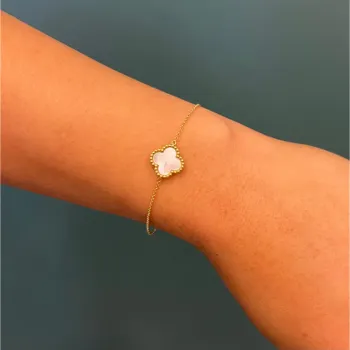 Pulseira trevo madre pérola de ouro 18k - BPU4601MP - Foto 2