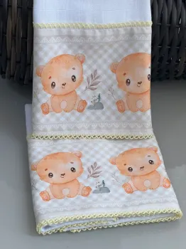   DUPLINHA BOCA+OMBRO C/BARRADO/Picueta -3urso fundo bege - Foto 2