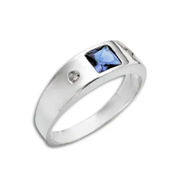 Anel de formatura prata 950 AZUL - AN020.1