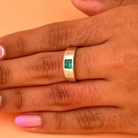 Anel de formatura prata 950 VERDE - AN020.1 - Foto 2