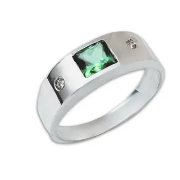 Anel de formatura prata 950 VERDE - AN020.1
