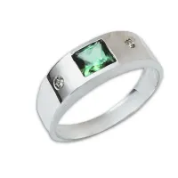 Anel de formatura prata 950 VERDE - AN020.1