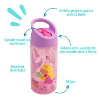 Garrafa Infantil Com Canudo Buba Aventuras – 380ml  - Foto 12