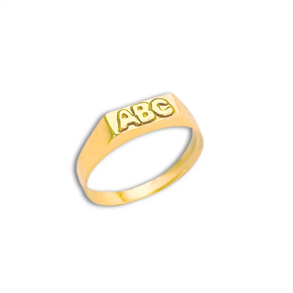 Anel de formatura prata ABC com banho de ouro  - ABC65