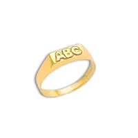 Anel de formatura prata ABC com banho de ouro  - ABC65