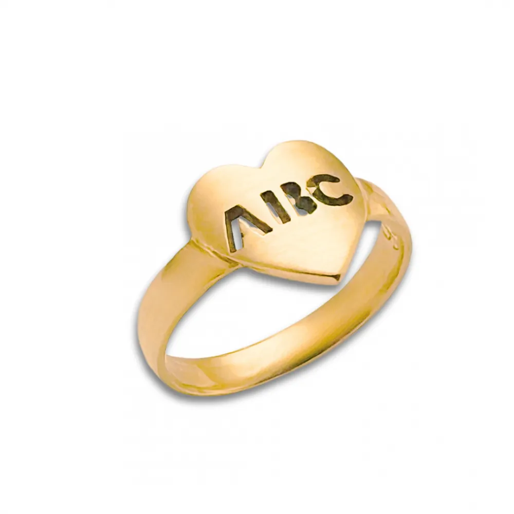 Anel de formatura prata 950 com banho  - ABC - ABC20