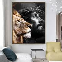  Quadro Cristo e Leão 01 - Foto 2