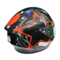 Capacete Ebf Xtroy FF 526 COSMIC Vermelho - Foto 3