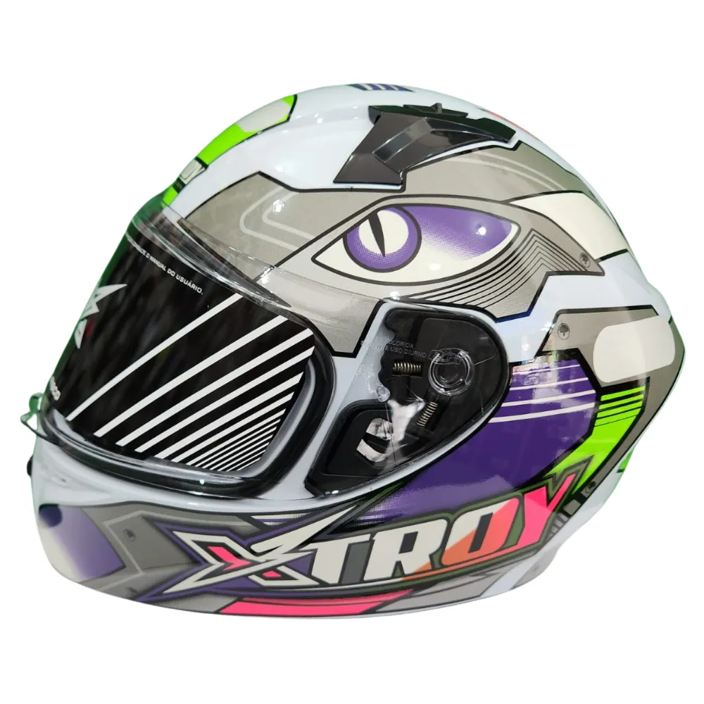 Capacete Ebf Xtroy FF 526 THANOS Branco / Lilás