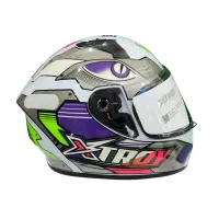 Capacete Ebf Xtroy FF 526 THANOS Branco / Lilás - Foto 2