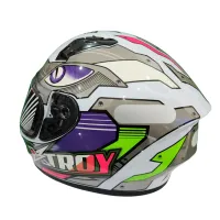 Capacete Ebf Xtroy FF 526 THANOS Branco / Lilás - Foto 3
