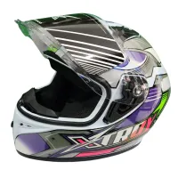 Capacete Ebf Xtroy FF 526 THANOS Branco / Lilás - Foto 5