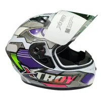 Capacete Ebf Xtroy FF 526 THANOS Branco / Lilás - Foto 6