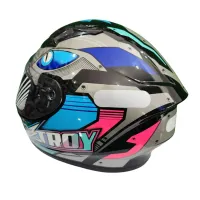 Capacete Ebf Xtroy FF 526 THANOS Preto /Azul / Rosa - Foto 3