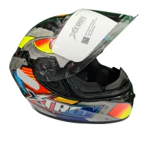 Capacete Ebf Xtroy FF 526 THANOS Preto /Vermelho / Amarelo - Foto 6