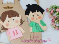 G1.762 Gabarito de Moldes  em MDF  Meninos Surpresos - Foto 2