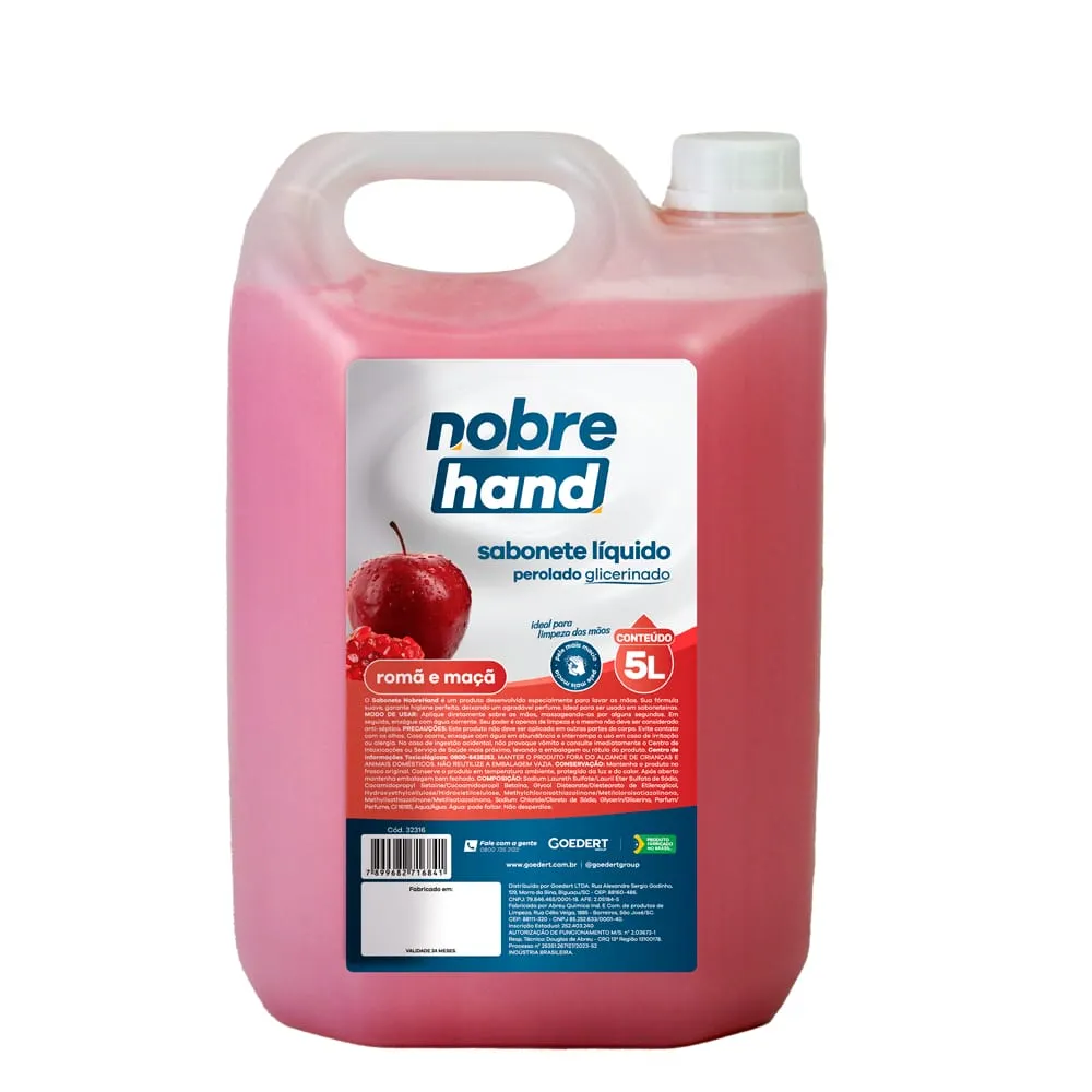 Sabonete Líquido Perolado – Romã e Maçã – 5l – Nobre Hand Imagem