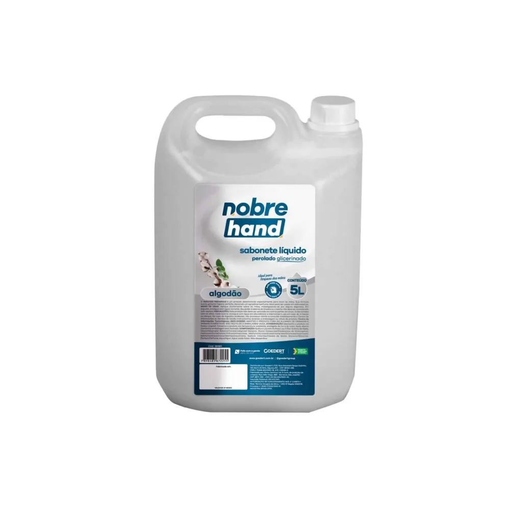 Sabonete liquido perolado 5l (branco) Algodão – Nobre Hand Imagem