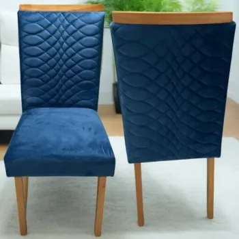 Kit 2 Cadeiras Hamburgo Mel/Azul – ART ASSENTOS