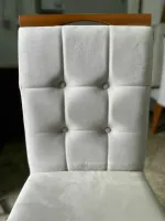 Kit 2 Cadeiras Nicole Mel/Veludo Bege – OURO DECOR - Foto 4