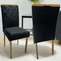 Kit 2 Cadeiras Stella Mel Naturale Preto – CLEFATOS DECOR - Foto 2