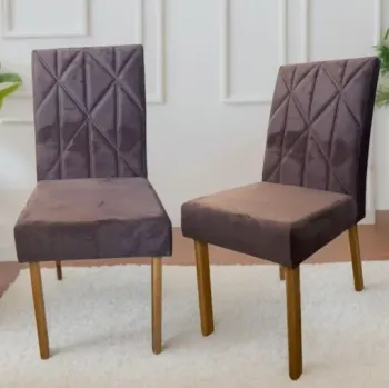 Kit 2 Cadeiras Aurora Marrom – HR MOVELARIA