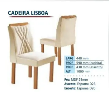 Kit 2 Cadeiras Lisboa Cinamono/Bege – CEL MÓVEIS
