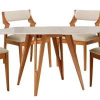 Mesa de Jantar Sparta com 4 Cadeiras Sparta 120x90cm - Foto 2