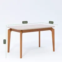 Conjunto de Jantar 130 x 80cm Ficus 4 Cadeiras Buriti Linho - Foto 3