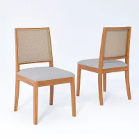 Conjunto de Jantar 130 x 80cm Ficus 4 Cadeiras Buriti Linho - Foto 4
