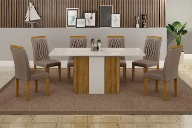Mesa Doah com 6 Cadeiras Doah Imagem