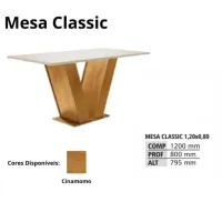Mesa Classic 120 Cinamomo/Off White 4 Cadeiras Lisboa Veludo Bege – CEL MÓVEIS - Foto 3