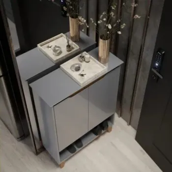 Sapateira Hall Flow Cinza/Freijó – EJ MÓVEIS - Foto 2