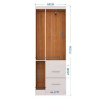  Roupeiro Milão 3 Portas 2 Gavetas Branco Larg. 0.68m Poquema  - Foto 2