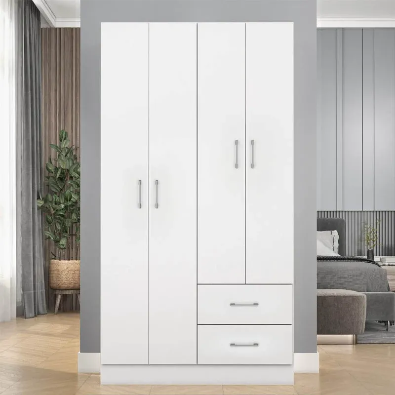 Roupeiro Manaus 4 Portas Larg. 0.90m Branco Fellicci Imagem
