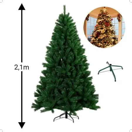 Árvore Natal Pinheiro Gigante Verde 2,10m Imagem