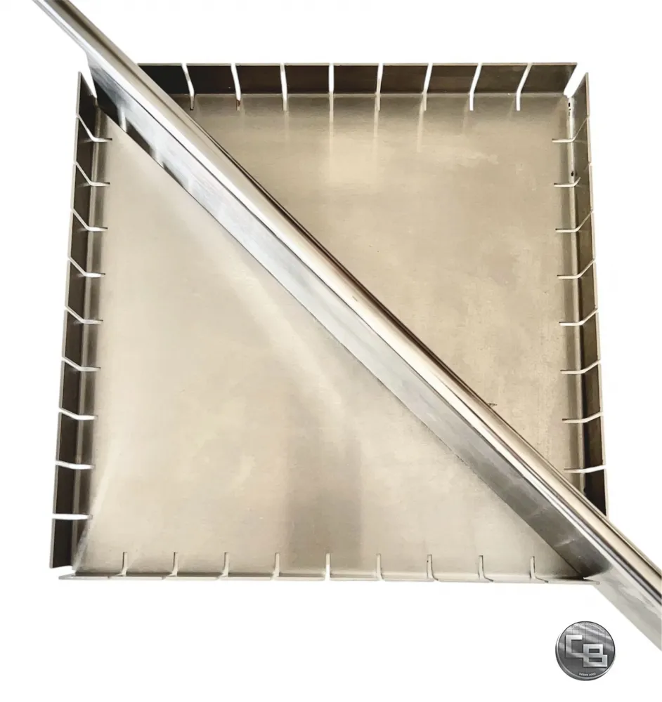 BID2525/100 - kit 2 Cortador de Barrinhas Bandeja Dentada + Lâmina p/ tapioca, chocolate, brownie, bolos, barrinhas de cereais...  