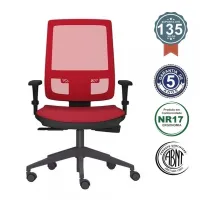 Poltrona Presidente Brizza Tela Mecanismo Relax com Base Piramidal e Braços Reguláveis 