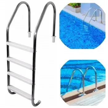 ESCADA PARA PISCINA - AÇO INOX COM DEGRAUS ABS - OPÇÕES DE 2 A 5 DEGRAUS 