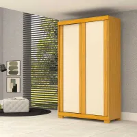 Roupeiro Recife 4 Portas 2 Gavetas Larg. 1.21m Cinamomo/Off White Sallêto