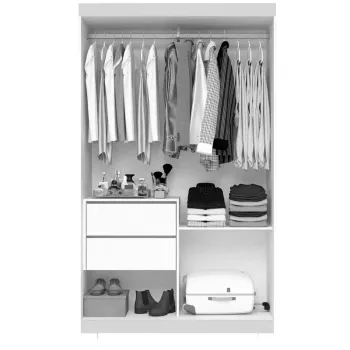 Roupeiro Recife 4 Portas 2 Gavetas Larg. 1.21m Cinamomo/Off White Sallêto - Foto 2