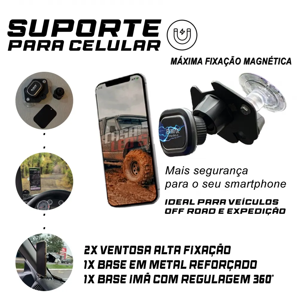 SUPORTE PARA CELULAR MAGNÉTICO UTILITY PRO EXPEDIÇÃO OFFROAD