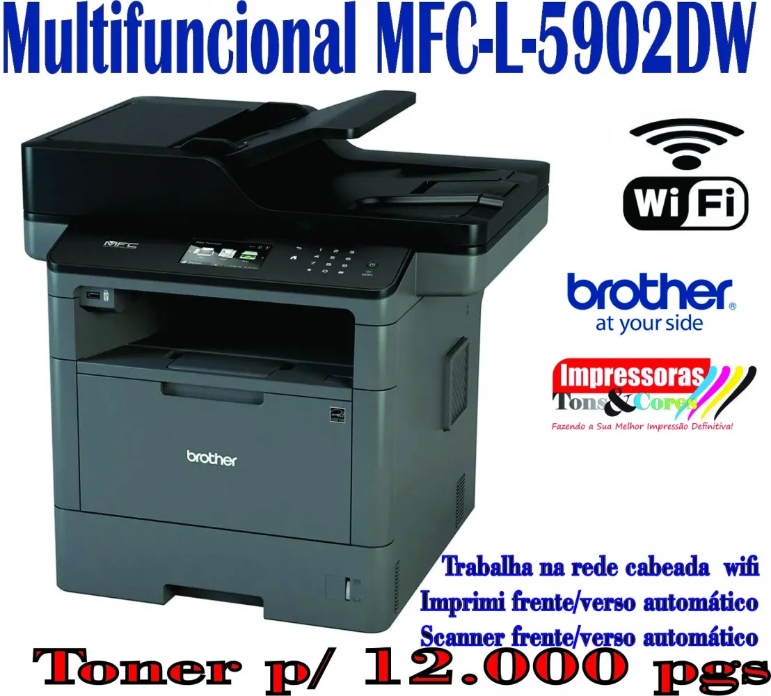 Impressora Laser Multifuncional Brother MFC-L5902DW 