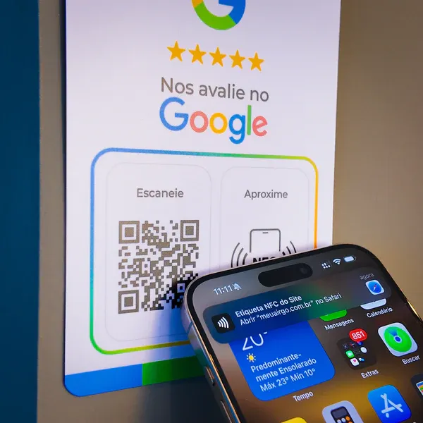 Plaquinha de avaliação Google Imagem