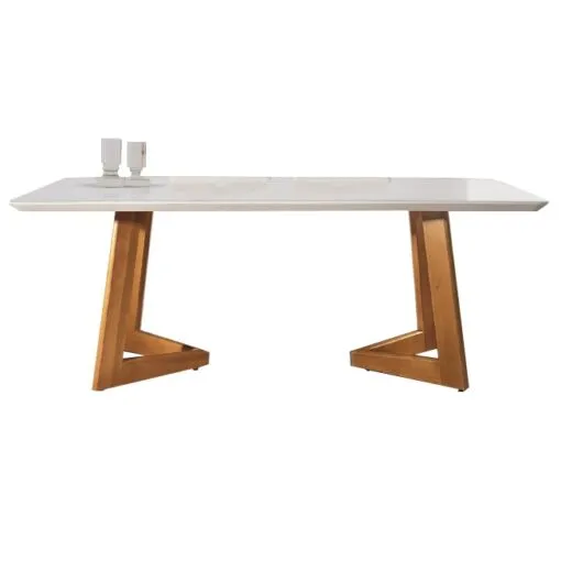 Mesa Vitória 160 Imbuia Natural/Vidro Off White – MARKA MÓVEIS