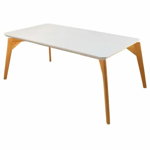 Mesa Tiradentes 120 Imbuia Natural/Vidro Off White – MARKA MÓVEIS Imagem