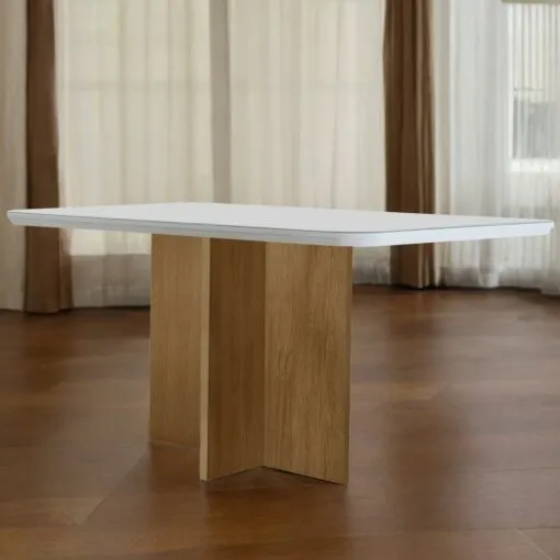 Mesa Berlim 120 Canto Copo Imbuia/Off White – RUFATO Imagem
